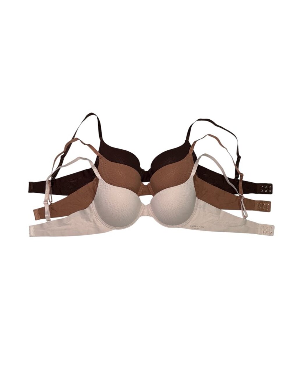 NWOT Danskin Intimates 36C Push Up Bras Set of 3 Brown Tan Beige